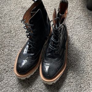 Jeffrey Campbell Oxford platform zip up ankle boot